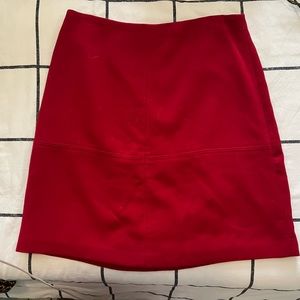 Deep red pencil skirt by Ann Taylor Factory.